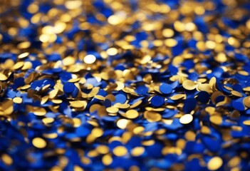 Wall Mural - 'background gold navy particle confetti blue abstract glistering shiny luxury generative ai effect d