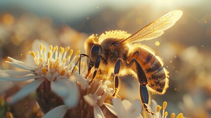 Wall Mural - Nature's Pollination Process in Action, generative ai