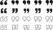 © sticker01 - Quotes, quotation marks black isolated vector icon set.