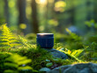 Serene Natural Skincare Cosmetic Product Presentation in Forest Environment