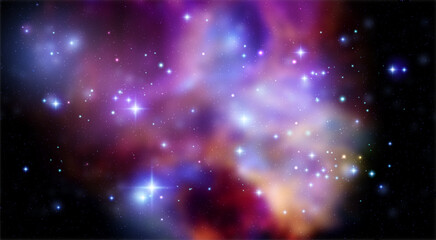 Wall Mural - Space vector background with realistic nebula and shining stars. Magic colorful galaxy with stardust