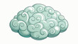 A craggy pale cloud bursting with intricate fractal patterns.  on white background . Cartoon Vector.