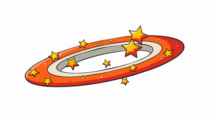 Wall Mural - A hazy ring of stars that seem to encircle a dark void in space. The stars are mostly red and orange in color indicating that they are older and. Cartoon Vector.