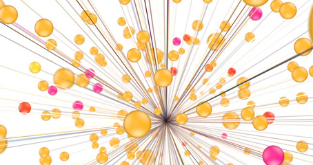 Fototapete - Falling cyber particles. Big data stream. 3d