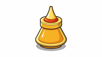 Sticker - A slightly viscous oil with a light delicate flavor often used as a finishing touch on noodles or rice dishes.  on white background . Cartoon Vector.