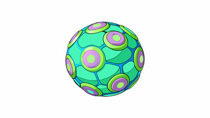 Wall Mural - A small lightweight ball made of synthetic material filled with air. It has a bouncy texture and is available in various neon colors.  on white. Cartoon Vector.