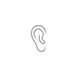 Human ear icon isolated on white background