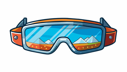 Canvas Print - Augmented Reality glasses designed for outdoor sports with tinted lenses and a durable waterproof frame. The glasses display realtime data such as. Cartoon Vector.