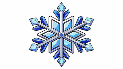 Wall Mural - Imagine a miniature snowflake made of sparkling icecold diamonds. Its surface reflects the light in all directions creating a dazzling display of. Cartoon Vector.