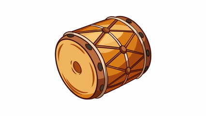 Canvas Print - Lastly there is a circular drum made of animal skin stretched over a wooden hoop. When you hit the drum with your hands it makes a deep rhythmic beat. Cartoon Vector.