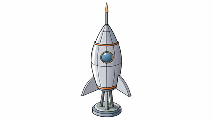 Canvas Print - The Rocket was unlike any object I had ever seen before. It had a coneshaped structure at the top with a round and smooth base connected to a long and. Cartoon Vector.