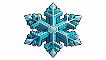 Sticker - When you look closely a snowflake is like a perfectly piece of paper folded in half multiple times. Each intricate layer shows different snowflake. Cartoon Vector.