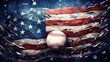 © Major - An illustrated baseball in front of a weathered American flag with snowflakes suggesting winter sports patriotism