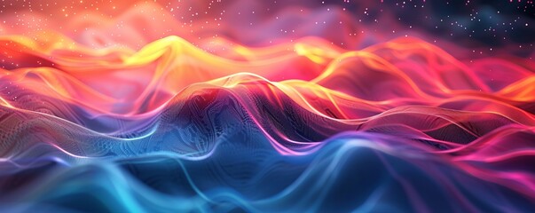 Wall Mural - ull frame shot of abstract background with colorful wavy lines