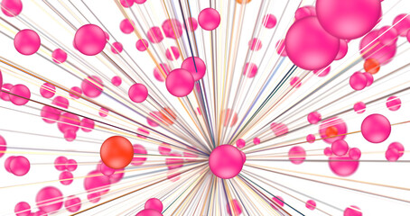 Fototapete - Falling cyber particles. Big data stream. 3d