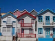 Striped Painted houses in Beach Praia Costa Nova do Prado in Aveiro Portugal