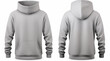 © ammad - Set of grey blank hoodie template,from two sides, for your design mockup for print, isolated on white background