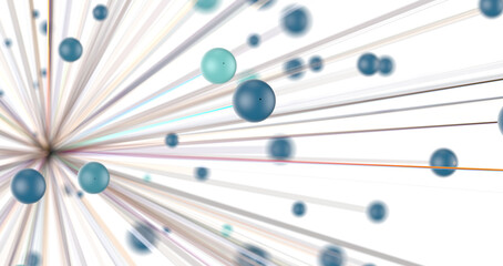 Aufkleber - Falling cyber particles. Big data stream. 3d