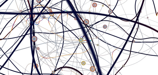 Poster - network shape. Abstract 3D render