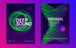 Sound Poster. Discotheque Design. Music Concert Template. Soundwave Radio Invitation. Trance Vector. Blue Dj Banner. Green Edm Background. Violet Sound Poster
