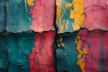 Aufkleber - An abstract portrayal of a barrier, with cracks filled with vibrant, glowing colors, representing breaking through the barriers of discrimination,