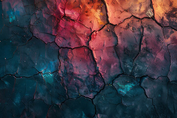 Poster - An abstract portrayal of a barrier, with cracks filled with vibrant, glowing colors, representing breaking through the barriers of discrimination,