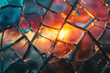 A depiction of a shattered mirror, with the cracks emanating light in a spectrum of colors, illustrating breaking past the reflections of societal expectations,