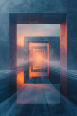 Poster - A design featuring a subtle gradient within a perfect square, shifting from white at one corner to black at the opposite,