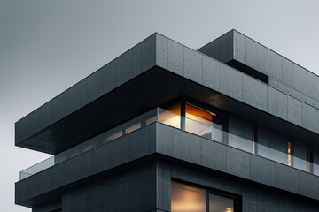 Poster - A minimalist gradient from slate gray to pure black, perfect for a modern architecture firmâ€™s website,