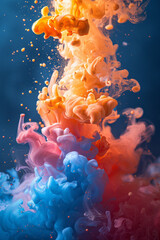 Aufkleber - An artistic flow of paint splatters that dynamically burst across the canvas, representing creativity in motion,