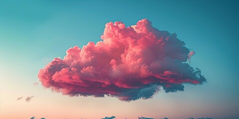 Wall Mural - Pink clouds against a blue sky at sunset