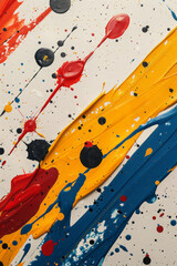 Aufkleber - An artistic flow of paint splatters that dynamically burst across the canvas, representing creativity in motion,