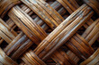 A detailed view of woven wicker, emphasizing the crossover patterns and fiber textures,