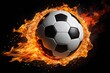 burning soccer ball in fire