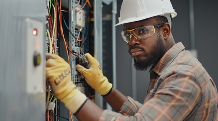 Sticker - Electrician Working on Electrical Panel