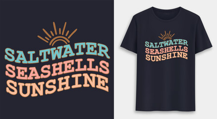 Canvas Print - saltwater seashells sunshine t shirt design