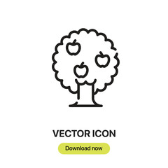 Leinwandbilder - Apple tree icon vector. Linear-style sign for mobile concept and web design. Apple tree symbol illustration. Pixel vector graphics - Vector.	

