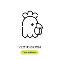 Fototapete - Chicken icon vector. Linear-style sign for mobile concept and web design. Chicken symbol illustration. Pixel vector graphics - Vector.	
