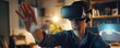 © gearstd - Man interacting with virtual reality interface