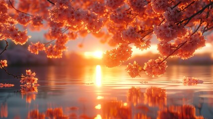 Wall Mural - Cherry blossoms at the Tidal Basin create breathtaking spring scenes, drawing photographers from afar. 