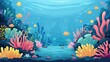 Cartoon Ocean Floor Background: Vector Style