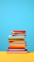 Wall Mural - Pile of colorful books, world book day