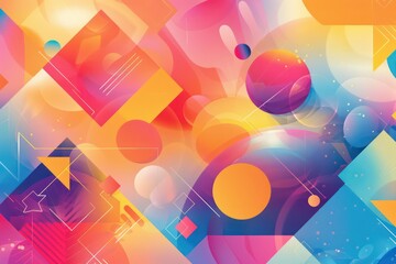 Wall Mural - abstract wallpaper background with colorful geometric shapes