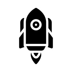 Sticker - rocket glyph icon