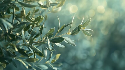 Canvas Print - olive branch beautiful minimalistic background