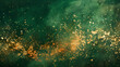 Background of abstract glitter lights. gold and green . de focused