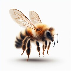 Wall Mural - bee on  white background