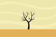 Desert dry tree concept with vivid colors isolated - vector illustration