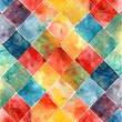 Watercolor Geometric Pattern Seamless File Pretty Pattern Colorful Squares Pattern Digital Bright Bold Pattern Surface Flower Pattern, Flower Printable, Digital Download, Seamless Pattern V1