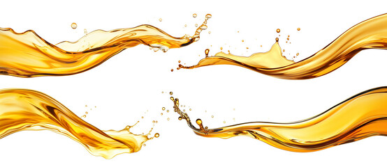 Poster - Set of golden oil splashes, cut out